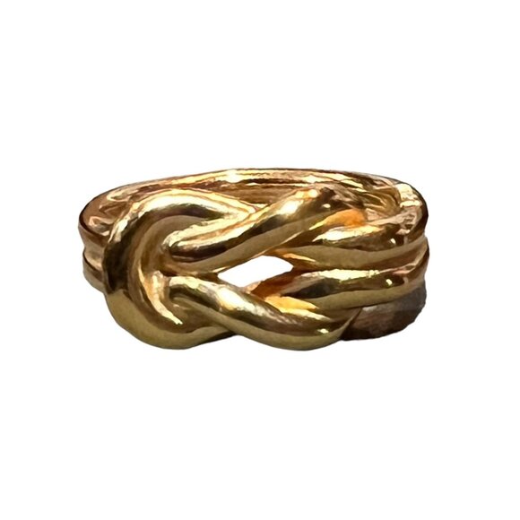 HERMES Atame Scarf Ring GP Gold Knot #1990 - Picture 2 of 6